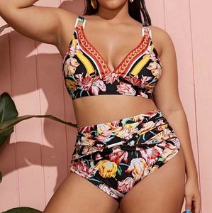 Floral high waisted bikini 3XL (18)
